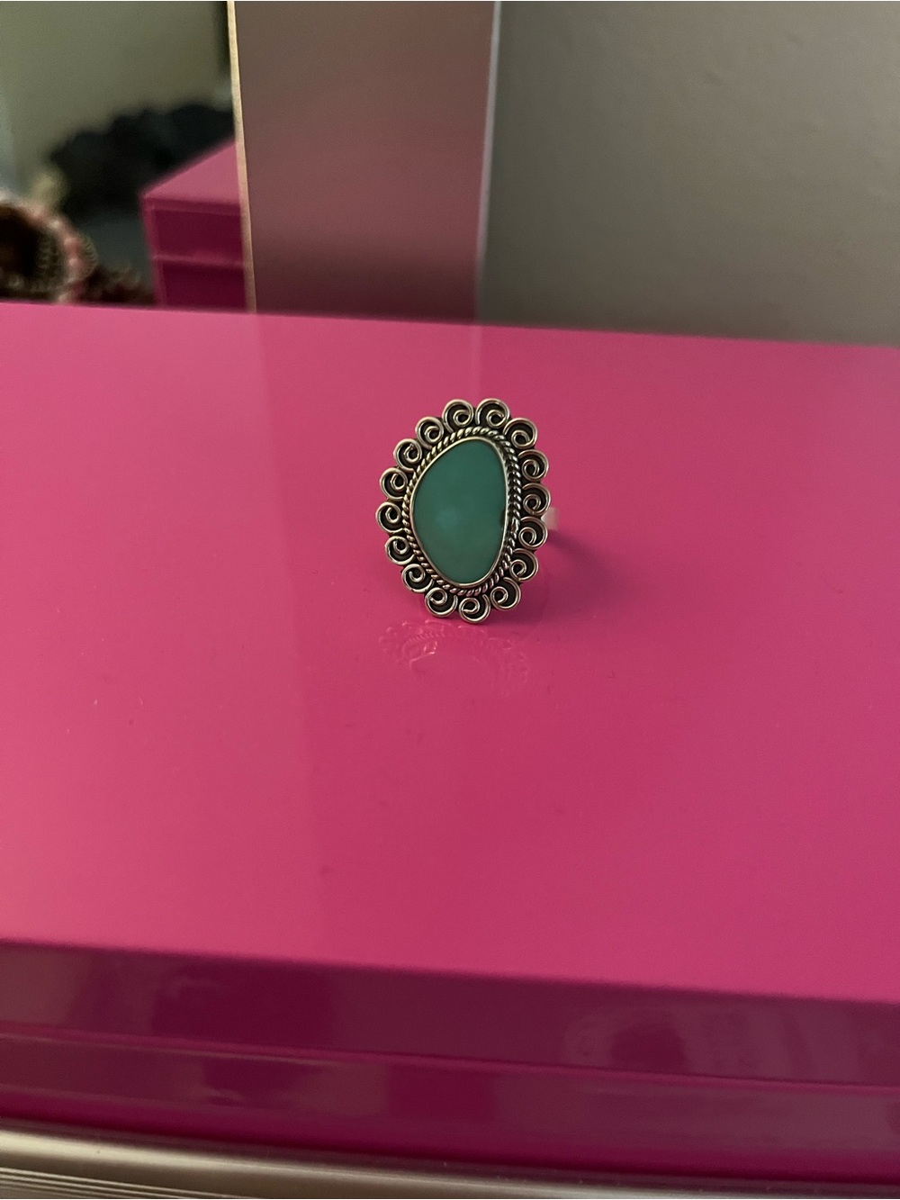 Teardrop Royston Turquoise Statement Ring Sterling Dilber